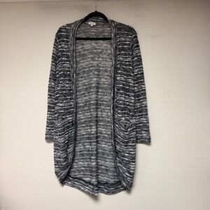 Splendid Cardigan Women Small Black White Excellent Space Dye Duster ST9725